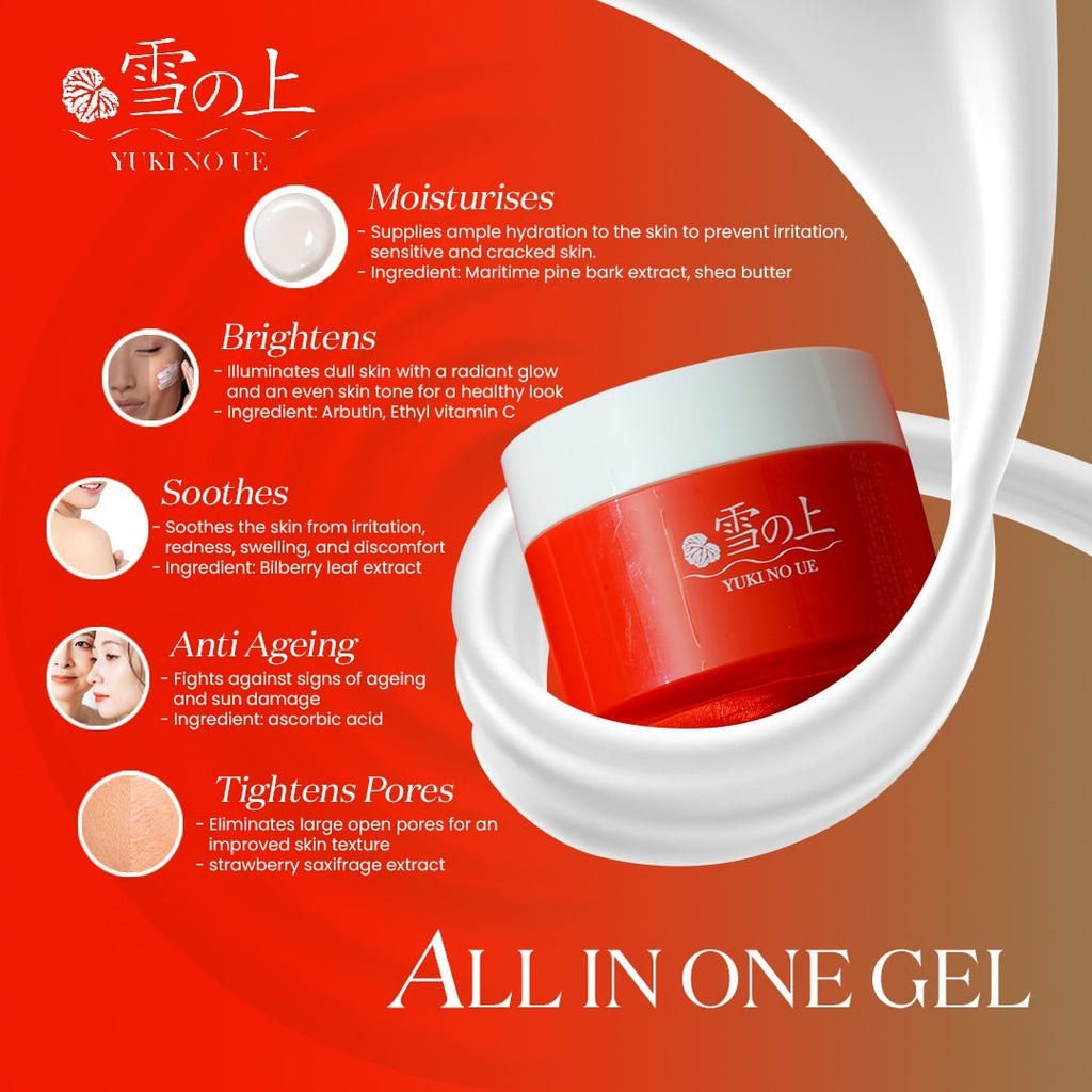 YUKI NO UE All-in-one Facial Gel (Tighten Pores & Brightening) 80g