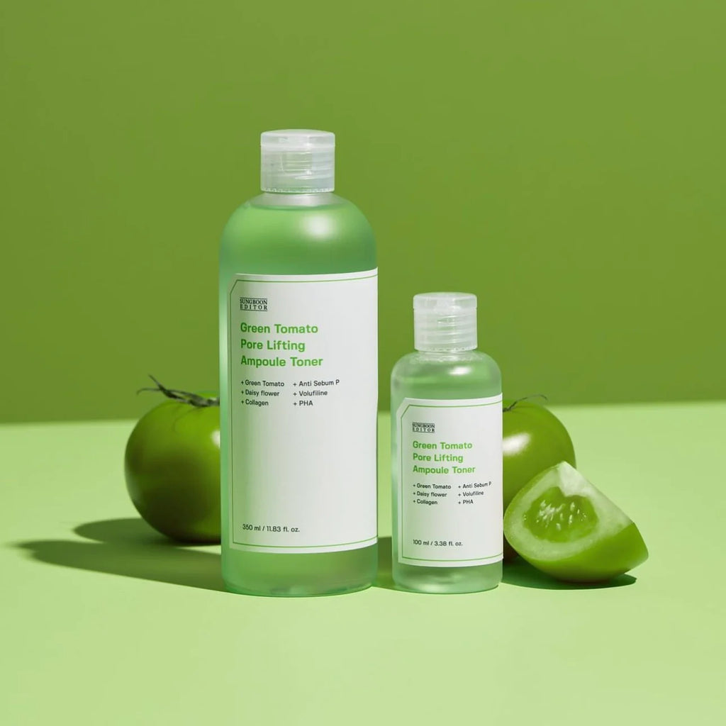Sungboon Editor Green Tomato Pore Lifting Ampoule Toner Special Set 350ml + 100ml