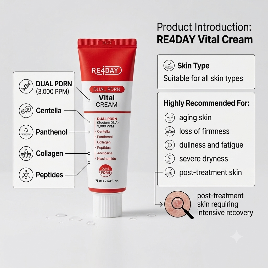 RE4DAY 3,000PPM Dual PDRN Vital Cream 75ml