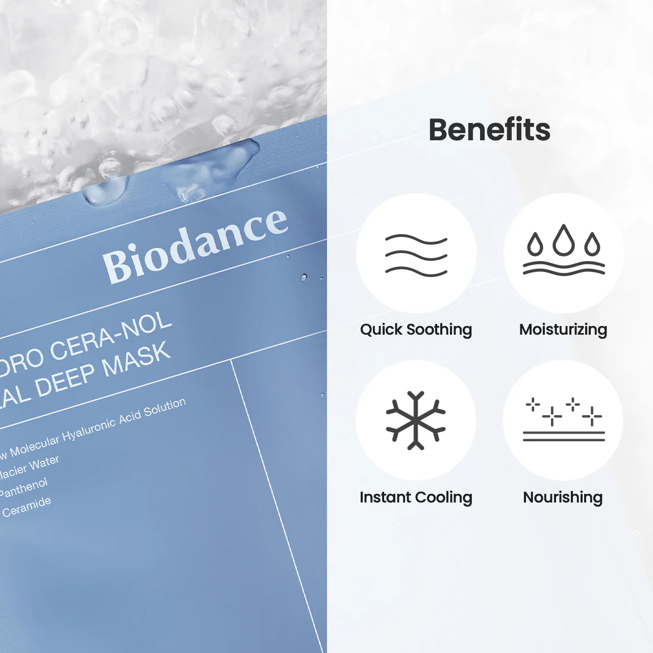 BIODANCE Hydro Cera-nol Real Deep Hydrogel Mask 34g x 4ea