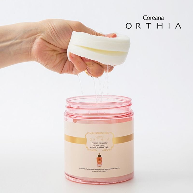 Coreana ORTHIA 24K玫瑰黃金精華棉片 100片