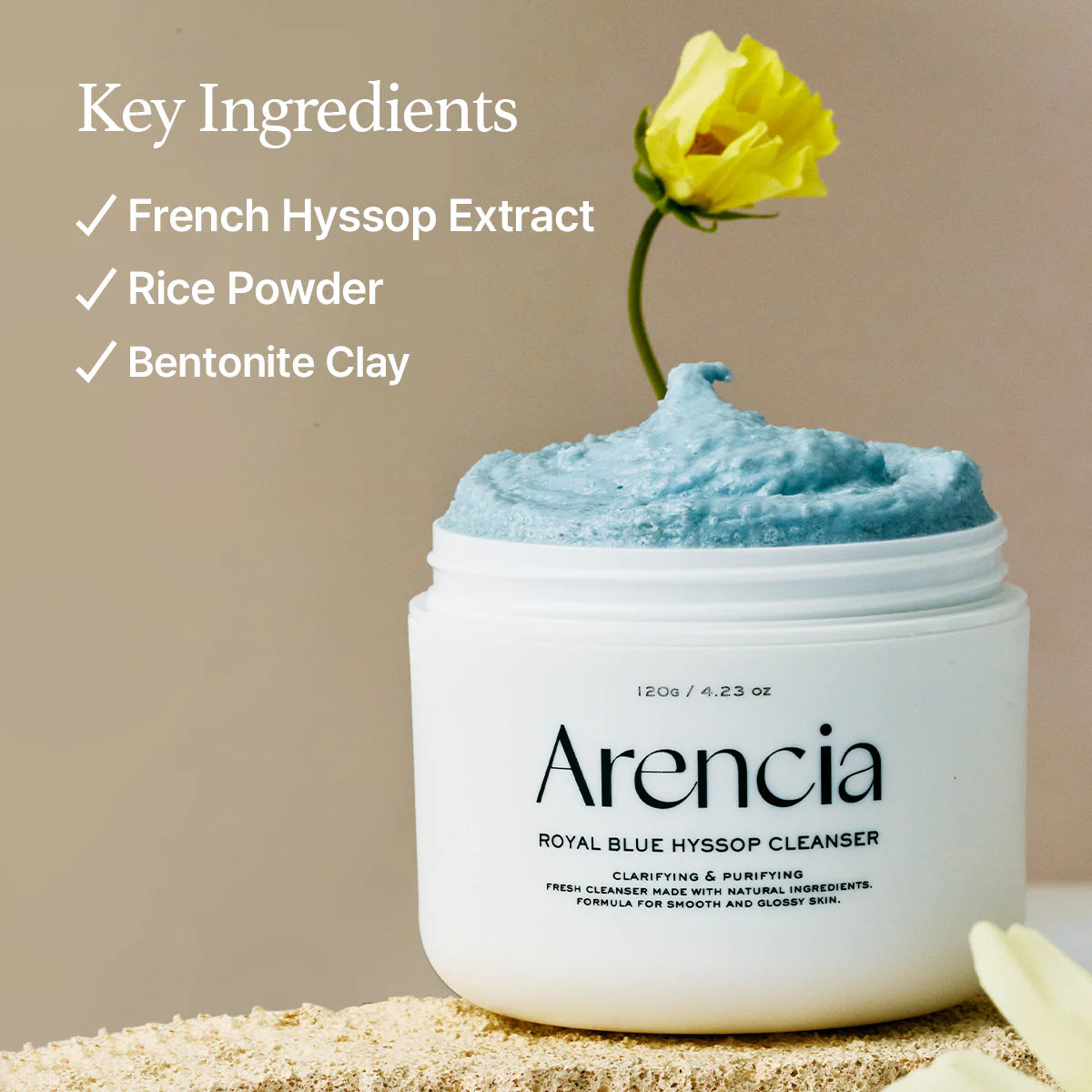 Arencia Blue Hyssop Rice Mochi Cleanser 120g