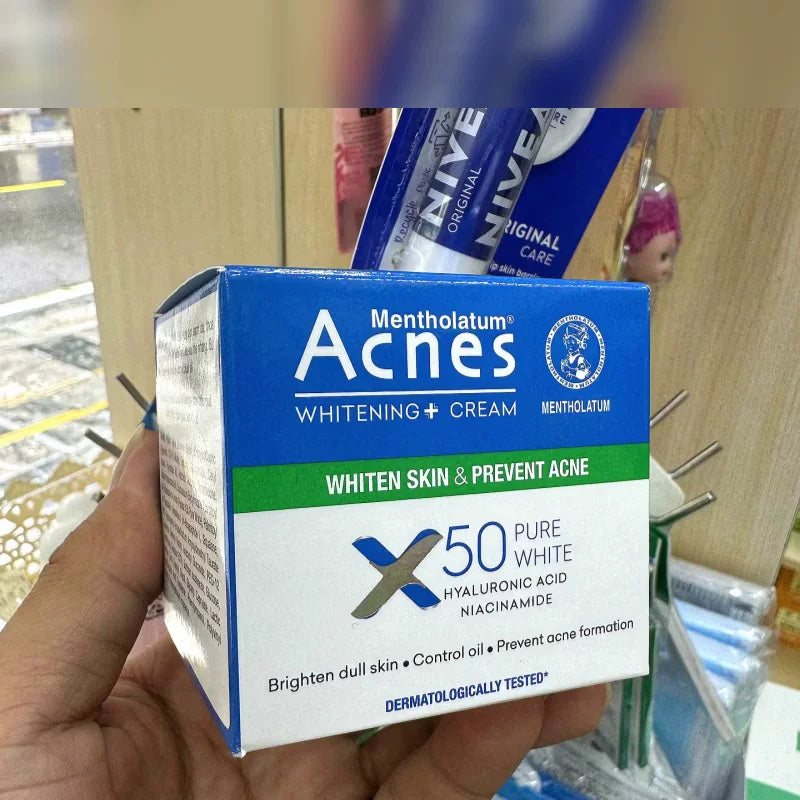 Mentholatum Hyaluronic Acid Niacinamide Acnes Whitening Cream (Whiten Skin & Prevent Acne) 50g
