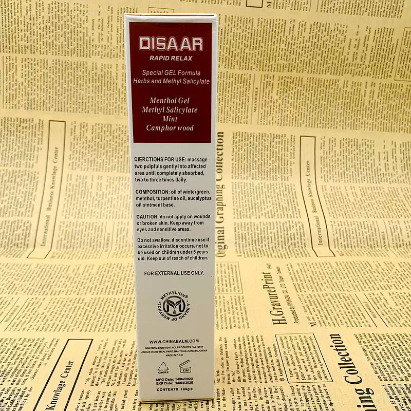 DISAAR Rapid Relax Anti Muscle Pain Plus (Soothing Gel for Muscle Relief) 100g