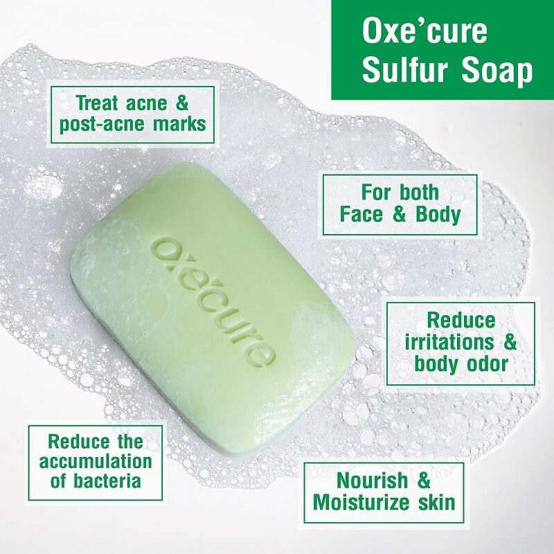 Oxe'Cure Reduce Acne Treatment Sulfur Soap (Face Back & Chest Skin) 100g