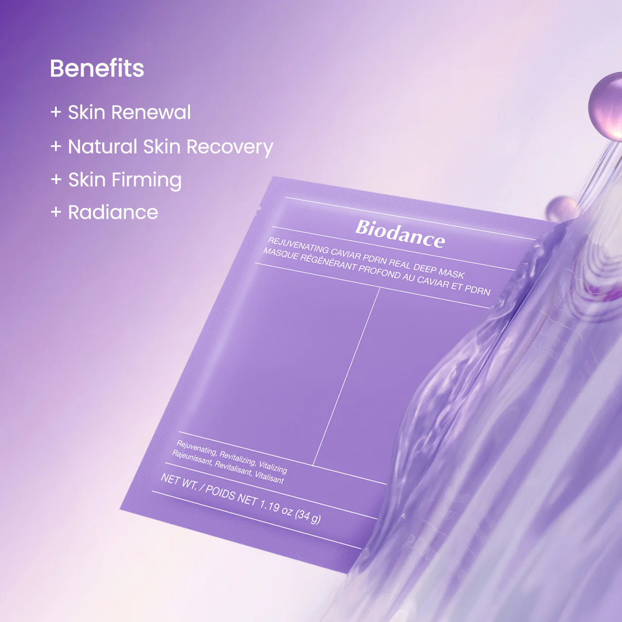 Biodance Rejuvenating Caviar PDRN Real Deep Mask (Firming) 34g x 4