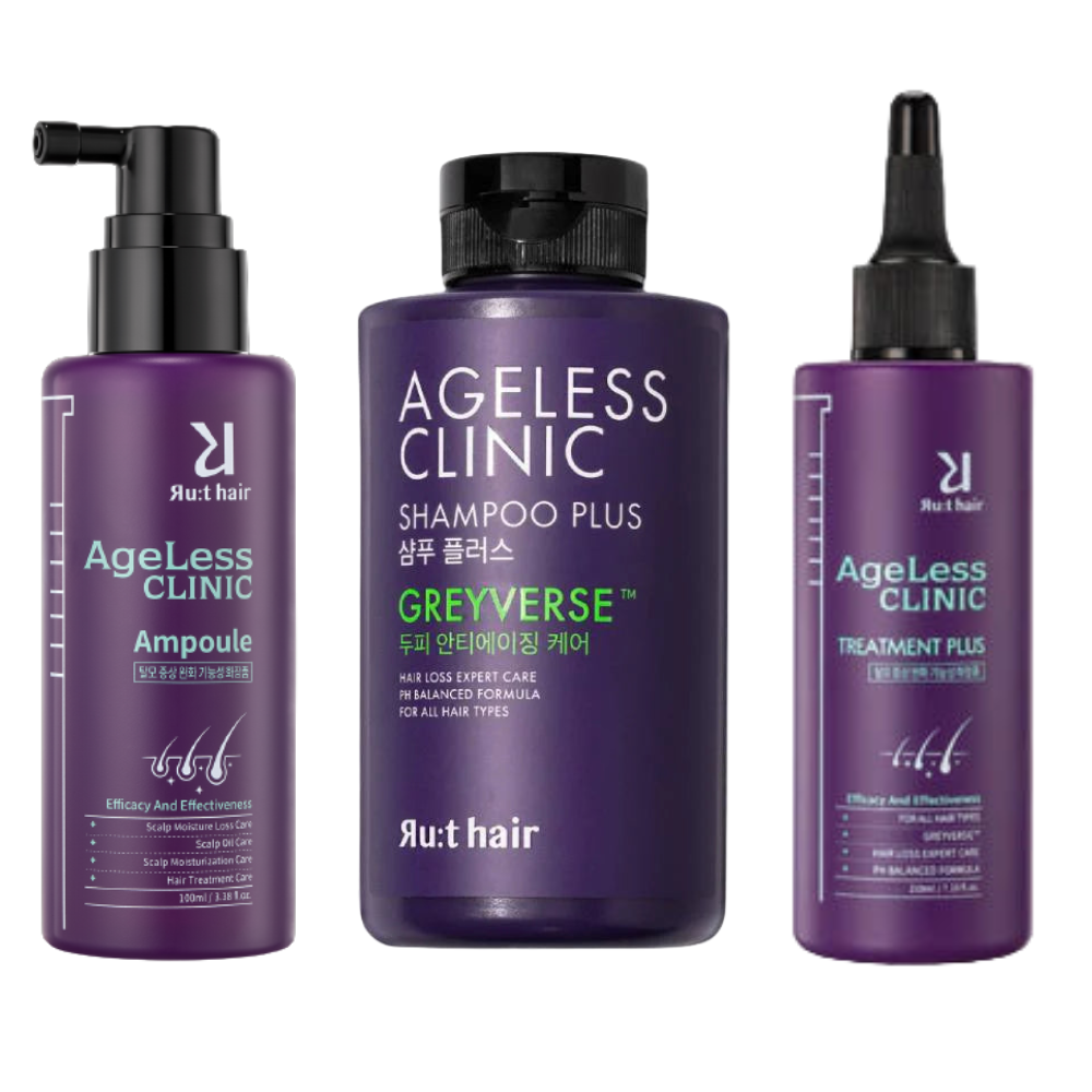 Ru:t Hair AgeLess Clinic Hair Set (Shampoo + Treatment + Ampoule)
