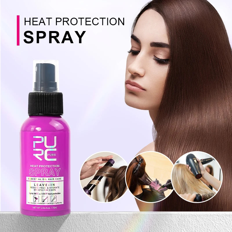 Purc Heat Protection Spray Essential Oil Leave In 75ml
