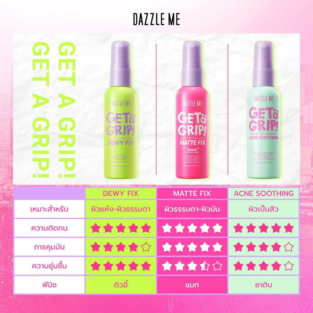 Dazzle Me Get A Grip Makeup Setting Spray Dewy Fix 60ml