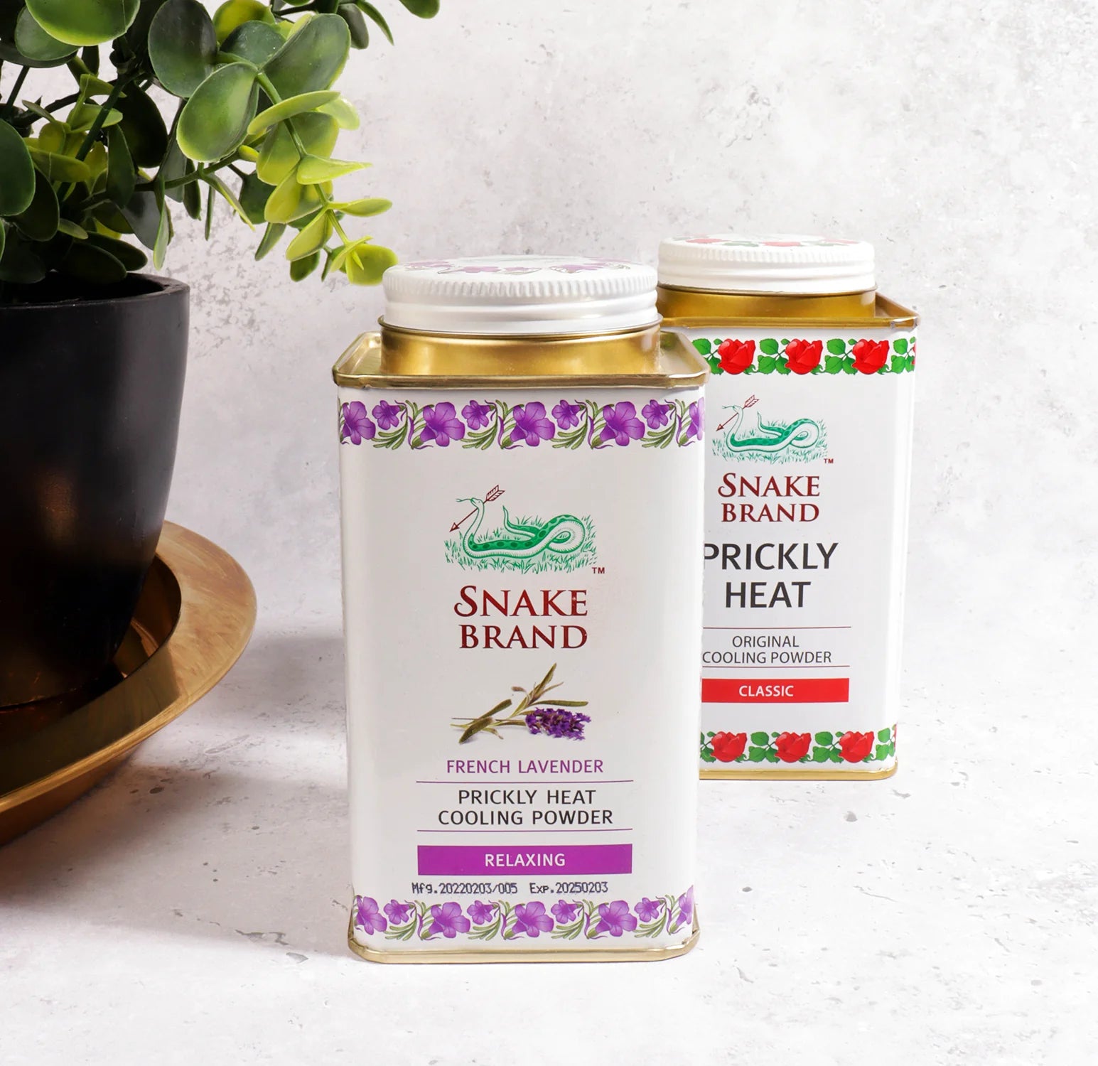 Snake Brand French Lavender Prickly Heat Cooling Body Powder (Relaxing) 140g