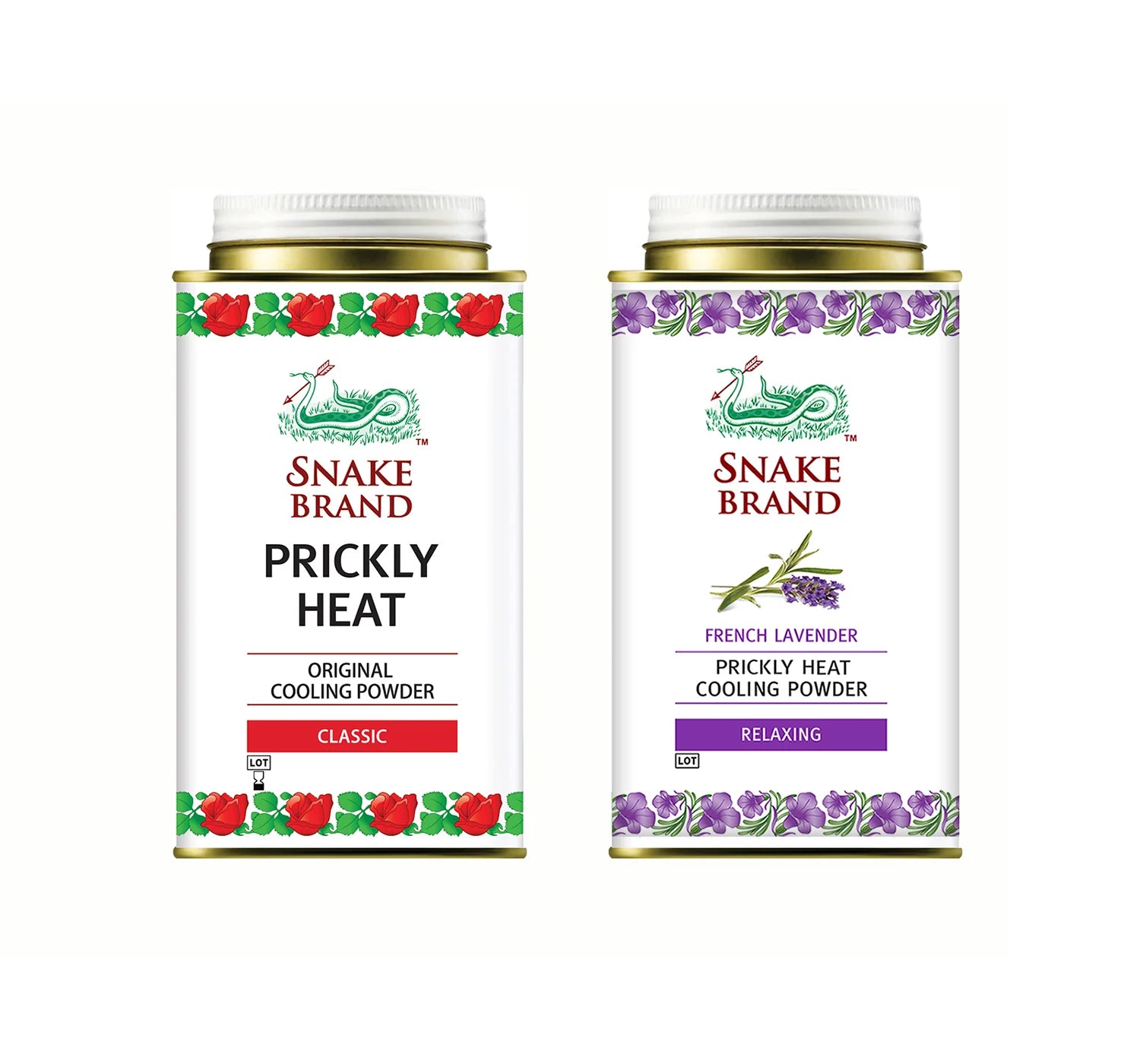Snake Brand French Lavender Prickly Heat Cooling Body Powder (Relaxing) 140g