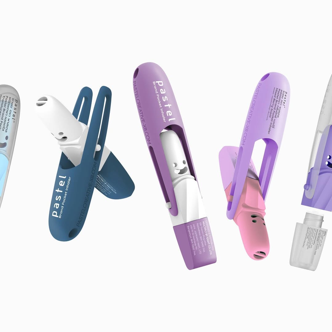 Pastel Pocket Inhaler for Aromatherapy Relief of Nasal Congestion (Free lanyard) 1ea