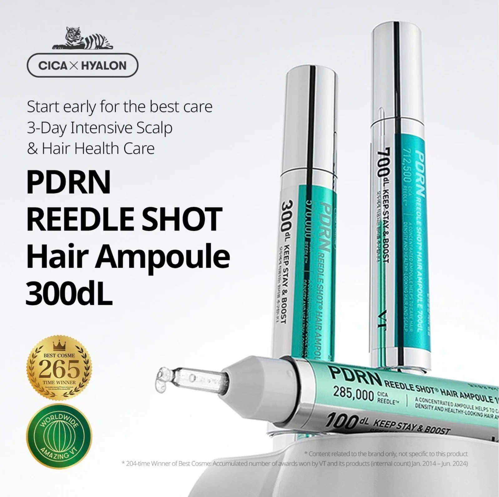 VT COSMETICS PDRN Reedle Shot Hair Ampoule 100dL 15ml