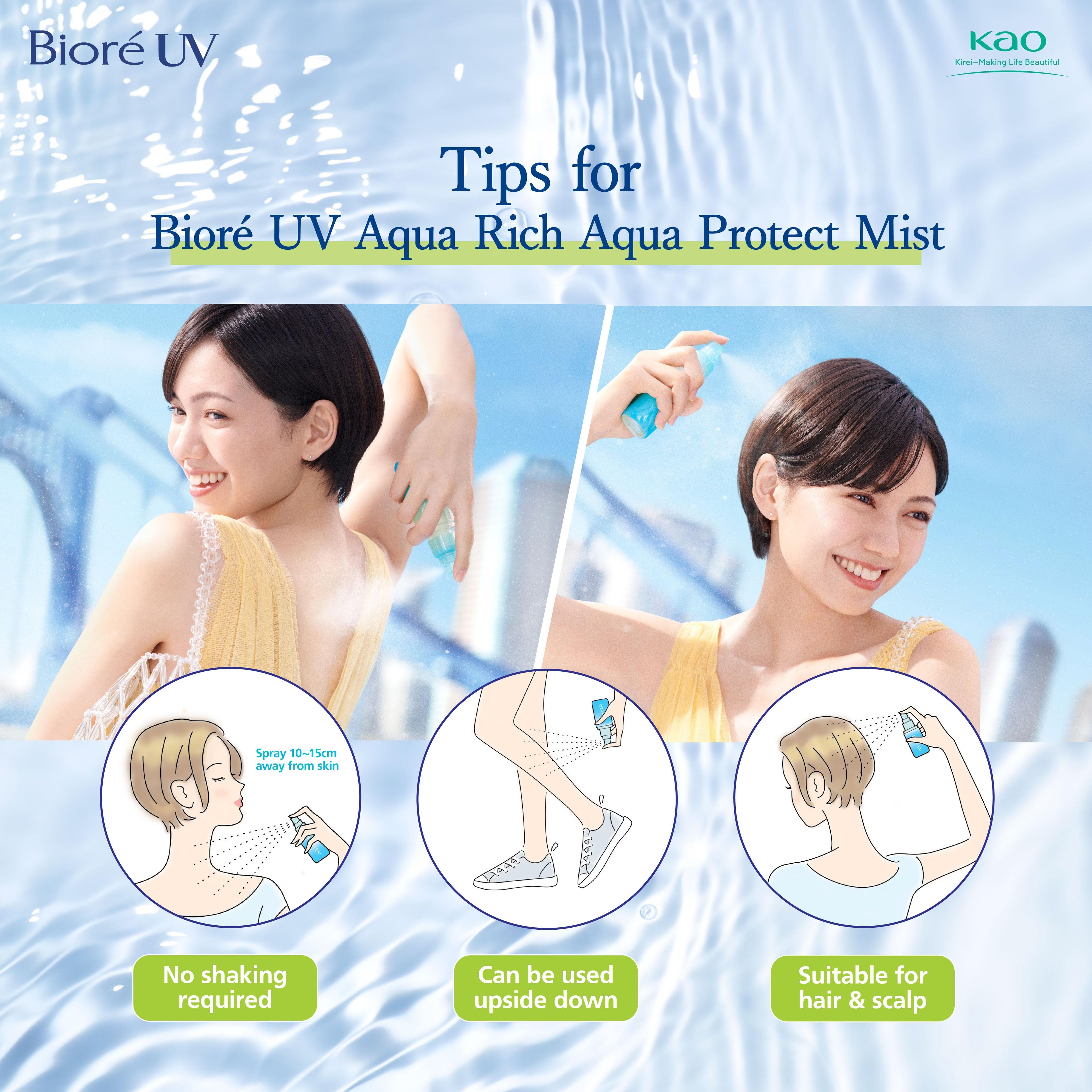KAO Biore UV AQUA Rich Aqua Protect Eco-Friendly Pump Spray SPF50 PA++++ 60ml