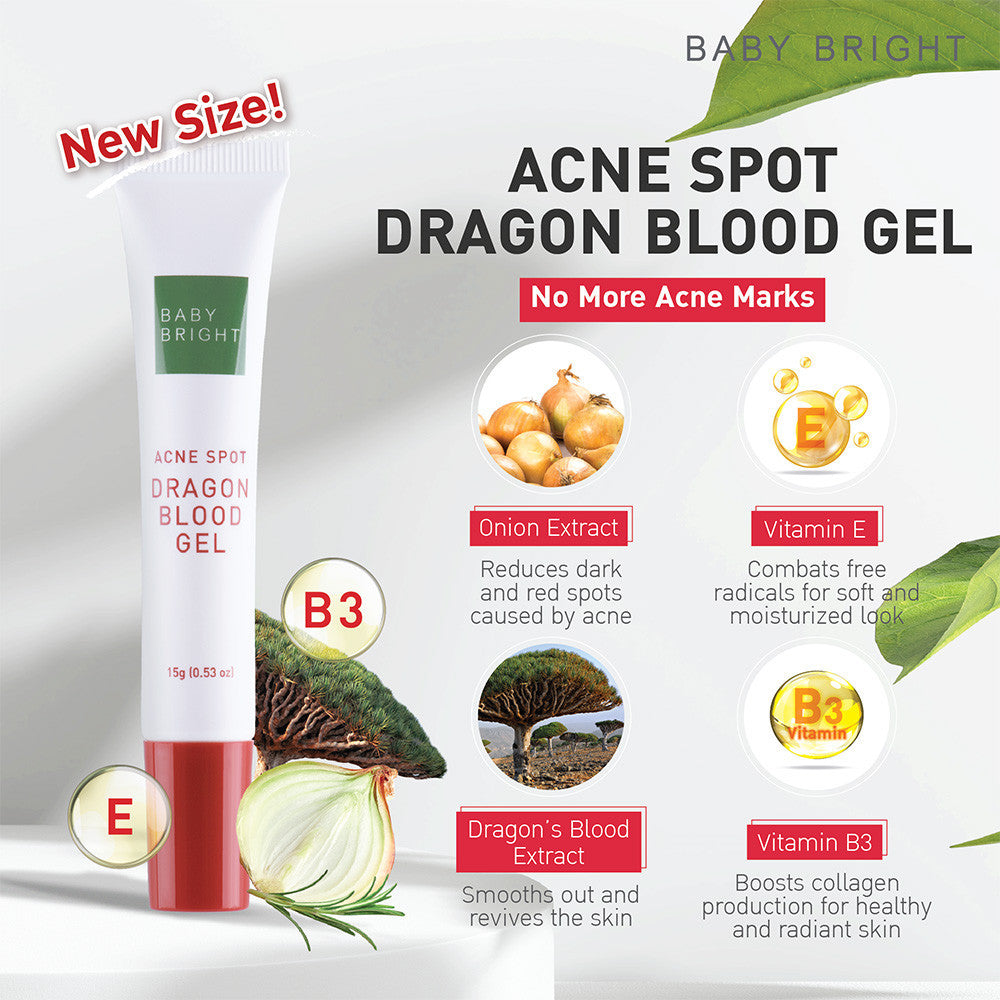 Baby Bright 2% Salicylic Acid Clear Acne Clearing Gel 15g + Acne Spot Dragon Blood Gel 15g