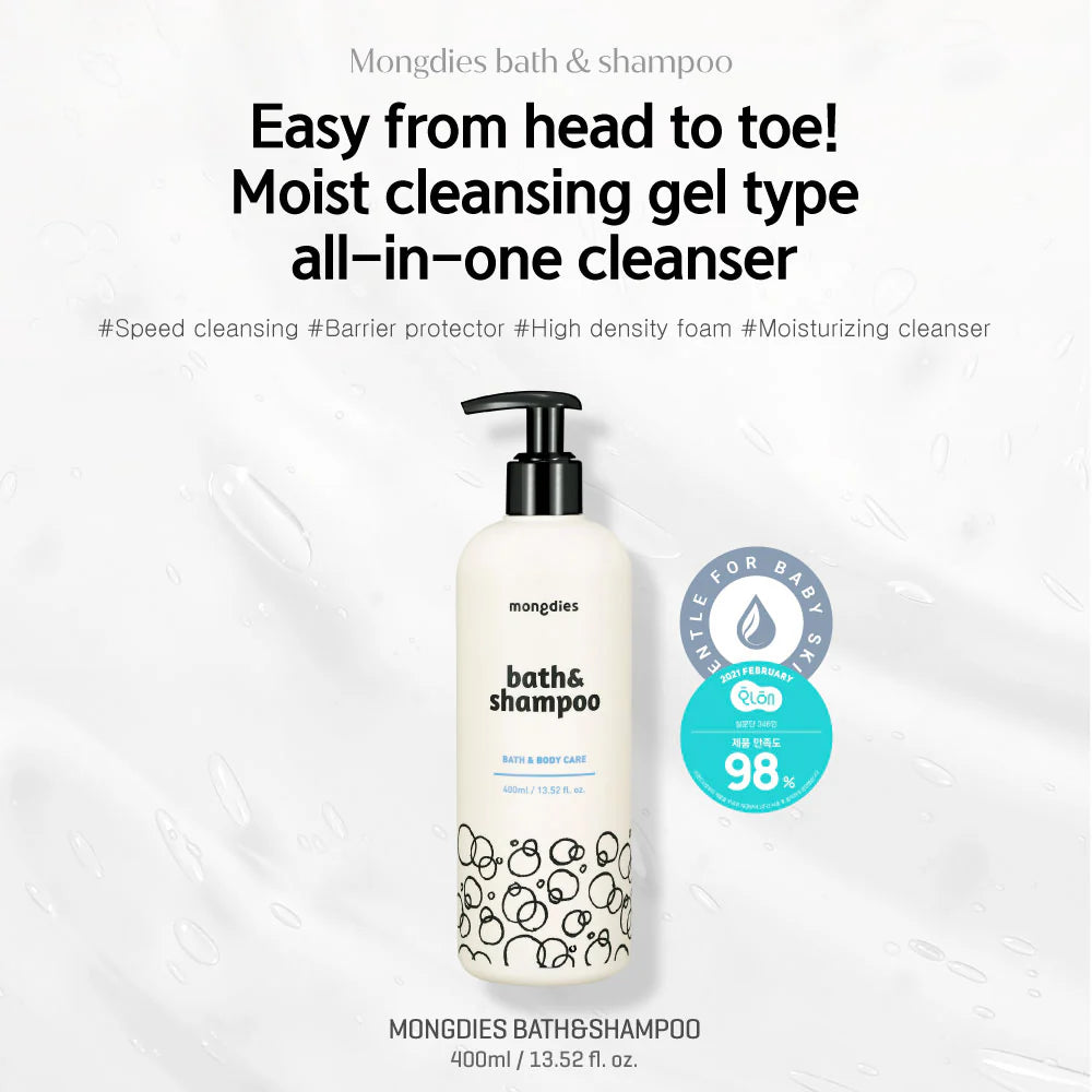 Mongdies 韓國 神經醯胺寶寶二合一洗髮沐浴露 400ml 