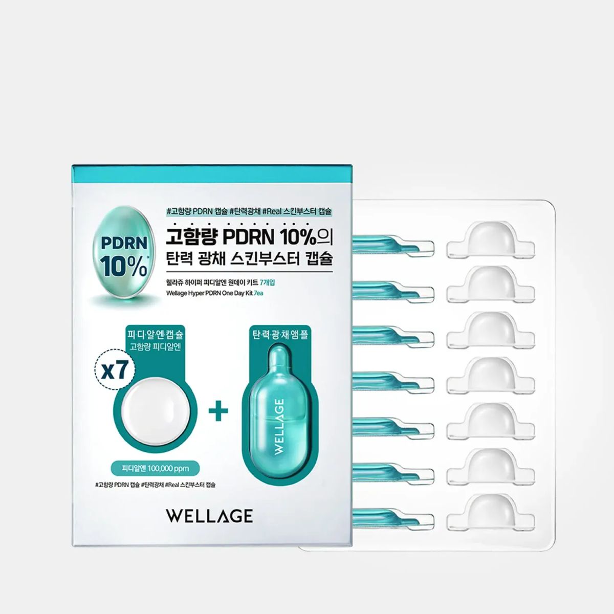 Wellage Hyper PDRN One Day Kit 7ea (Capsule 25mg x 7ea+Solution 1ml x 7ea)