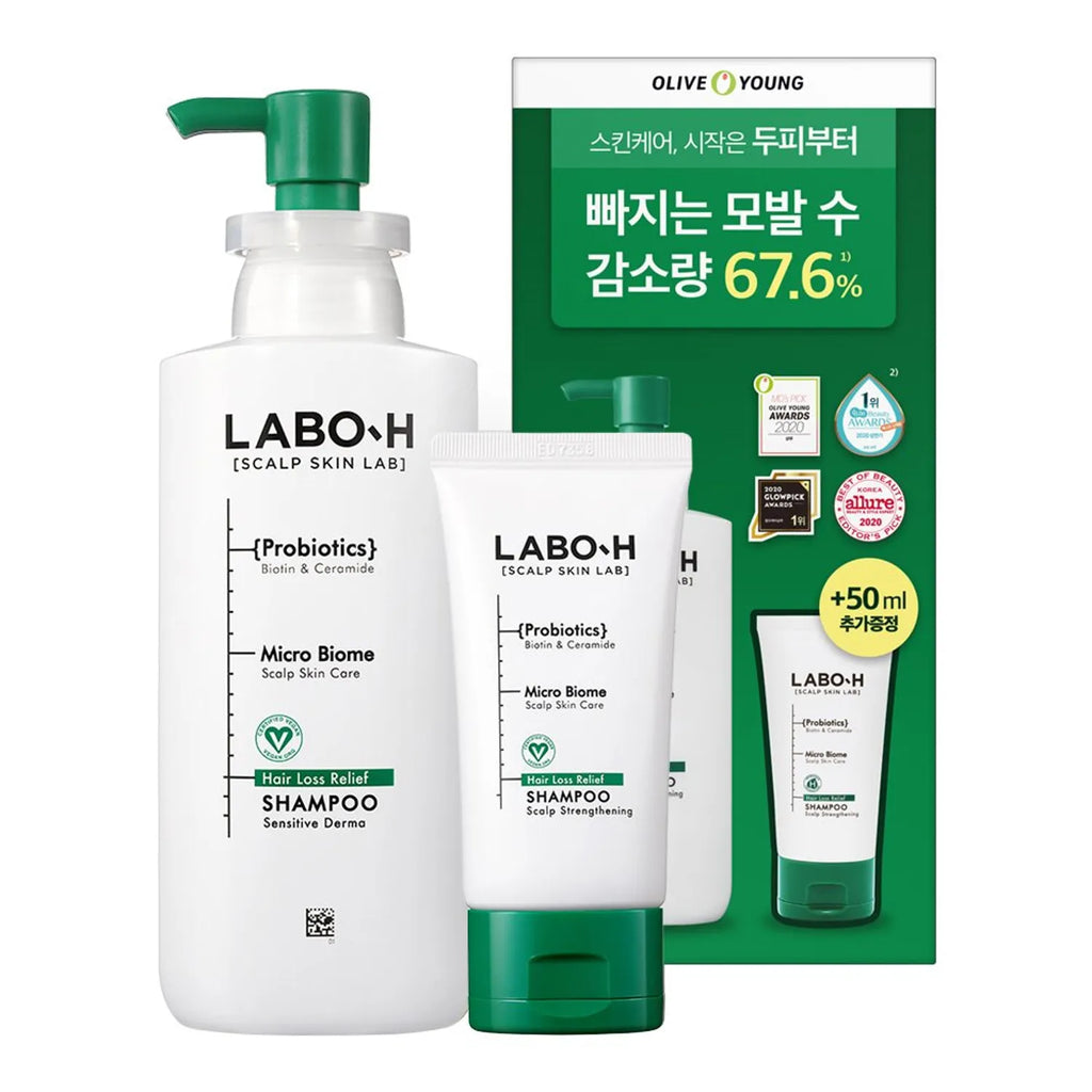 LABO-H 韓國 頭皮強化防脫發益生菌洗髮水 333ml+ 50ml