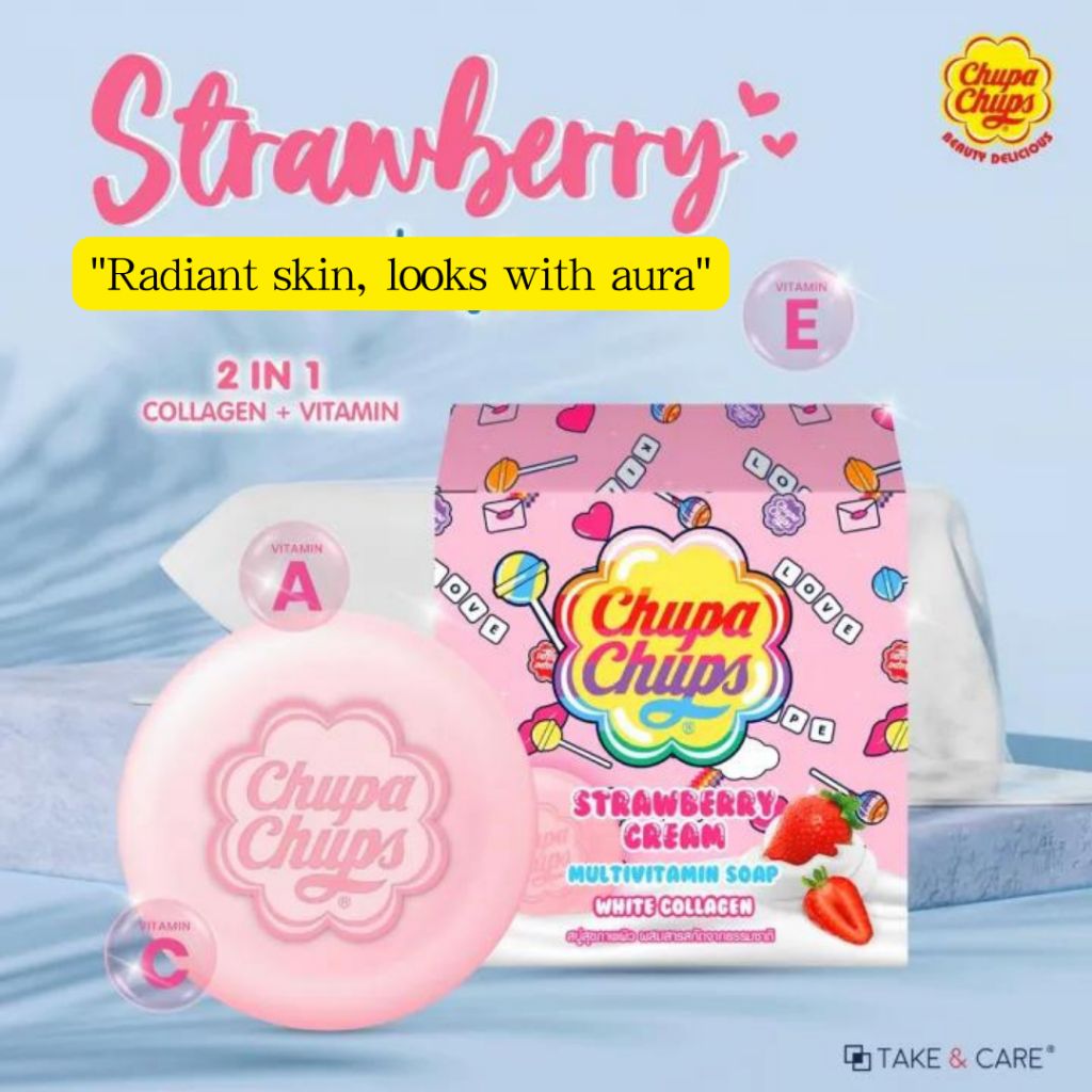 Chupa Chups Strawberry Cream Multivitamin Soap 80g