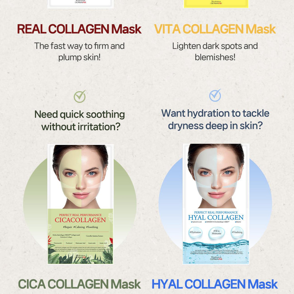 DERMAFiX Collagen + HA Perfect Real Performance Hyal Mask 8ea