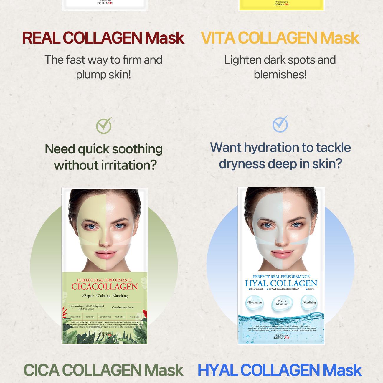 DERMAFiX Collagen + HA Perfect Real Performance Hyal Mask 8ea