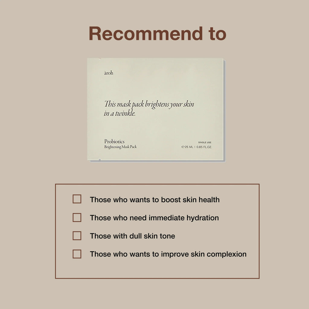 Aroh Probiotics Brightening Sheet Mask 25ml x 10ea