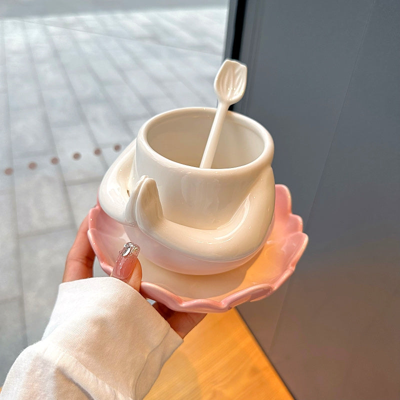 A Golden Cup In The Book (Cup + Lotus Flower Saucer)