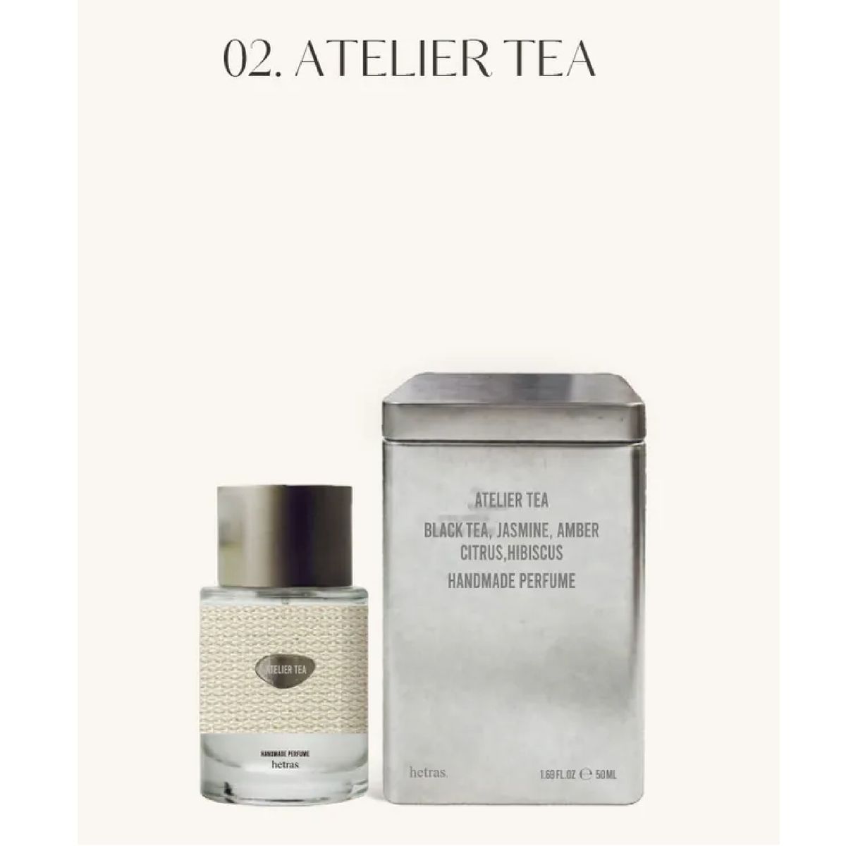Hetras Handmade Metal Tin-style Packaging Perfume (ATELIER TEA) 50ml