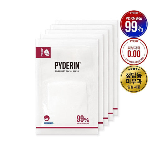 PYDERIN High Concentration PDRN Water-Glow Elasticity Anti-Aging Mask 43ml x 5pcs
