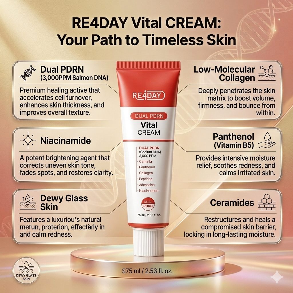 RE4DAY 3,000PPM Dual PDRN Vital Cream 75ml