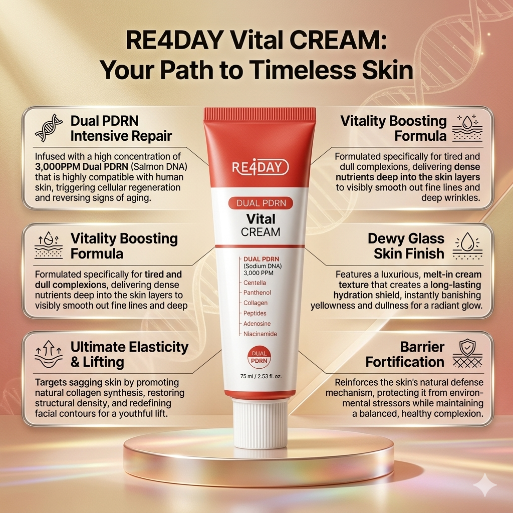 RE4DAY 3,000PPM Dual PDRN Vital Cream 75ml