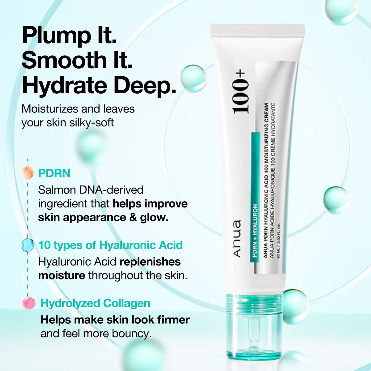 Anua PDRN Hyaluronic Acid 100 Moisturizing Cream 60ml