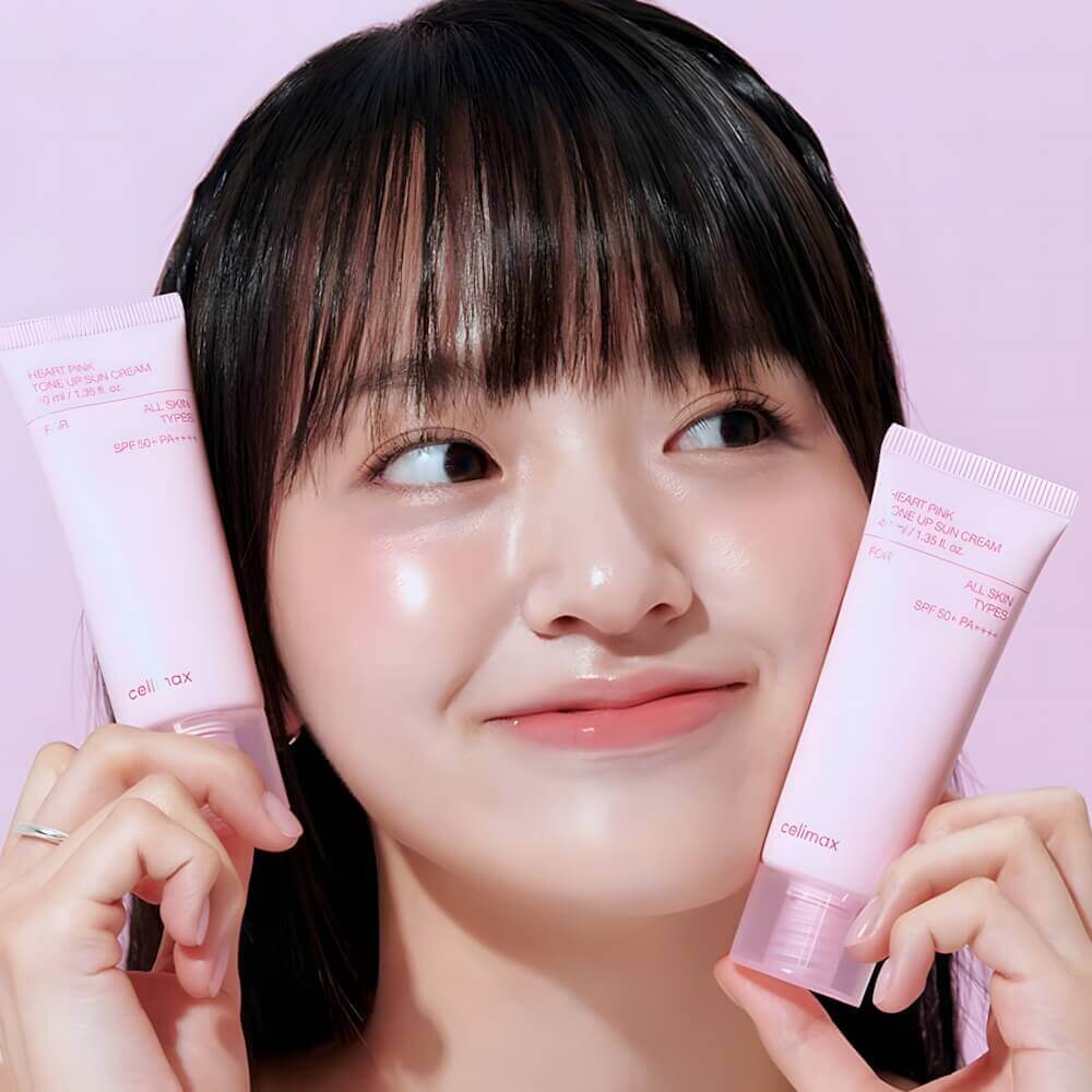 Celimax Heart Pink Tone Up Sun Cream For All Skin Type SPF50+ PA++++ 40ml