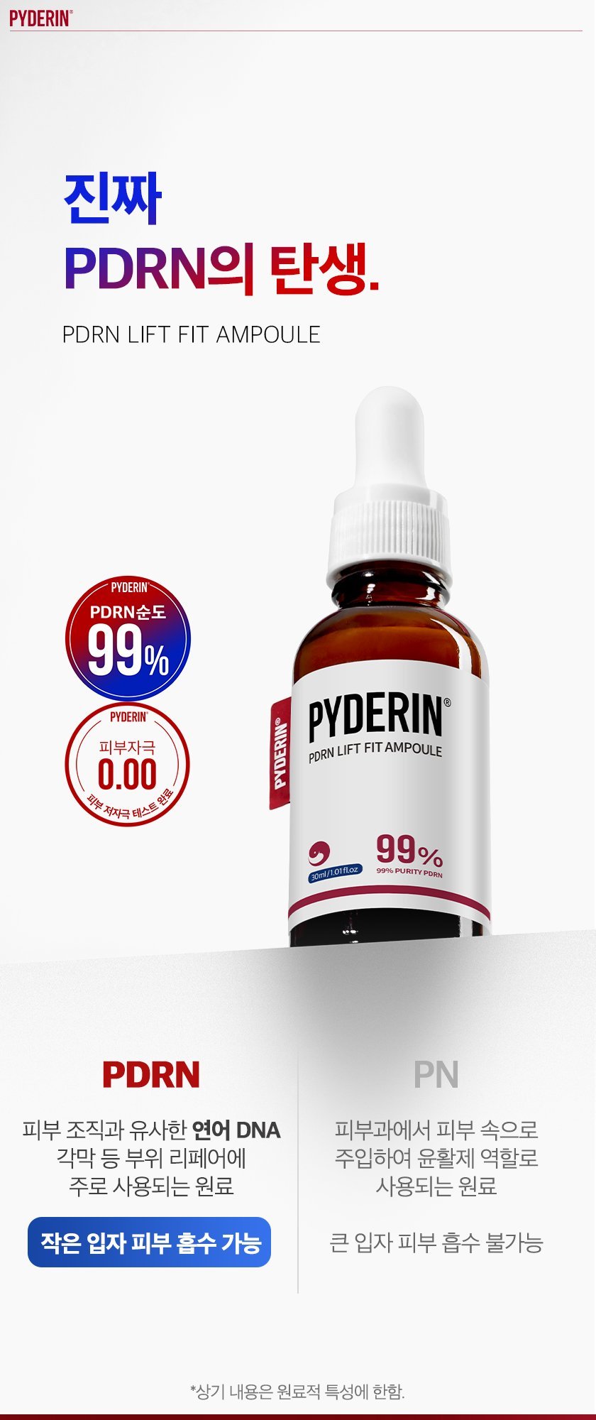 PYDERIN High Concentration PDRN Water-Glow Elasticity & Firming Ampoule 30ml