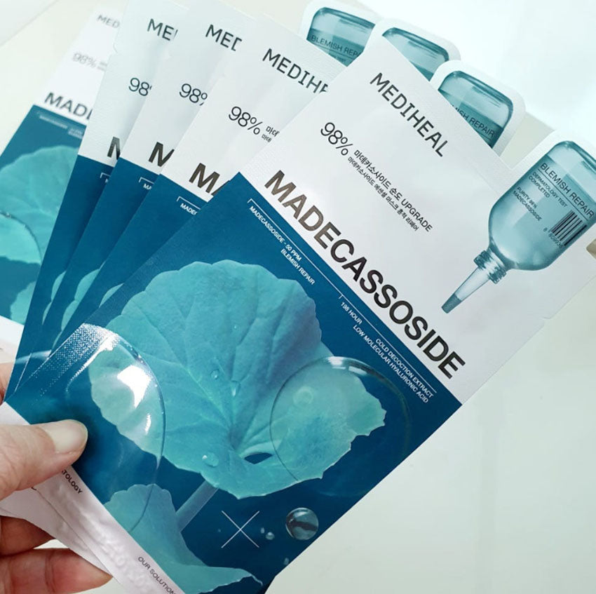 Mediheal 韓國 積雪草修護蠶絲面膜 (改善肌膚色素沉澱、泛紅及瑕疵問題) 10片