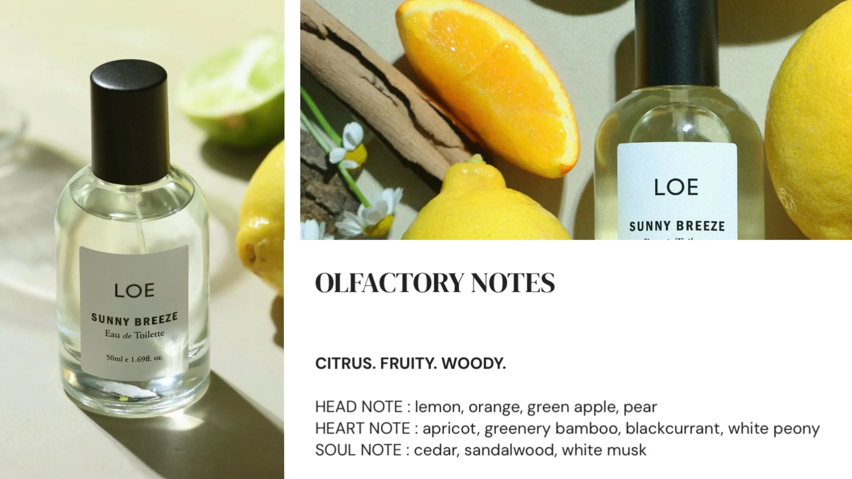 LOE Sunny Breeze Eau de Toilettle (Lemon & Orange) 50ml