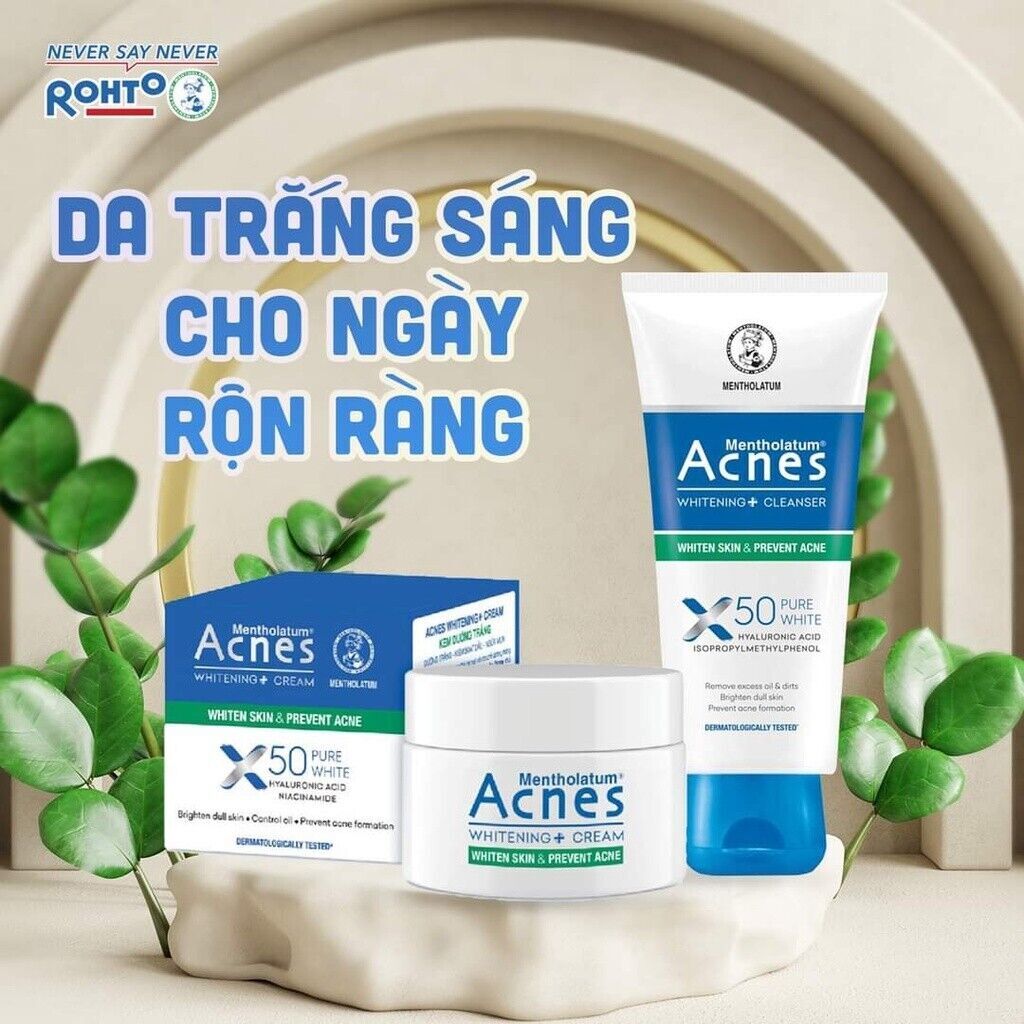 Mentholatum Hyaluronic Acid Niacinamide Acnes Whitening Cream (Whiten Skin & Prevent Acne) 50g
