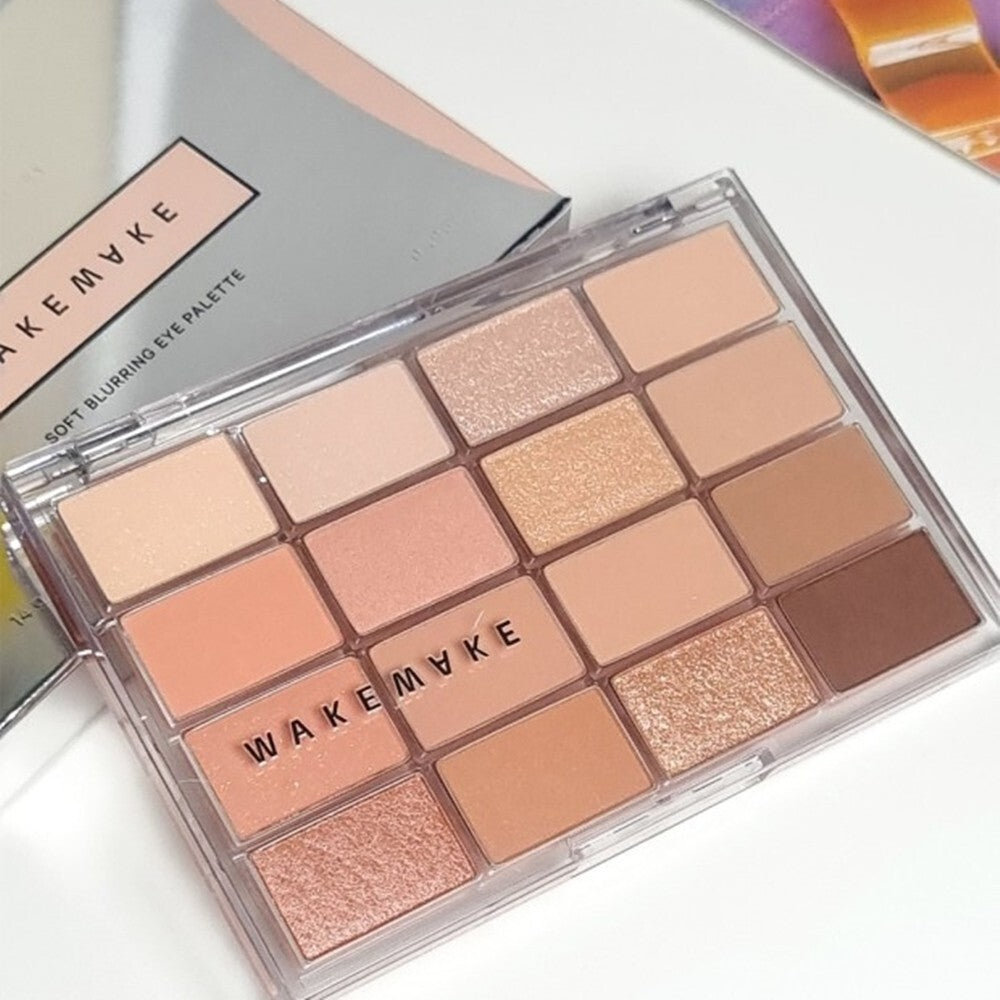 Wakemake Soft Blurring Eye Palette With 16 Colors (#03 Sunset Blurring) 14g