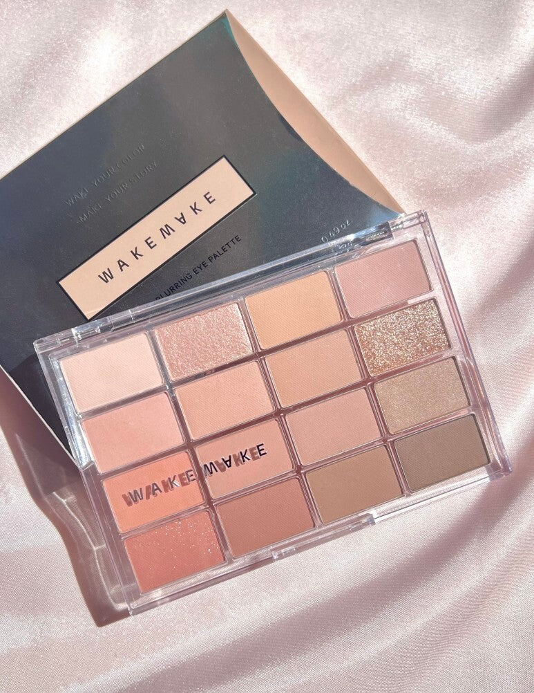Wakemake Soft Blurring Eye Palette With 16 Colors (#05 Mute Coral Blurring) 14g
