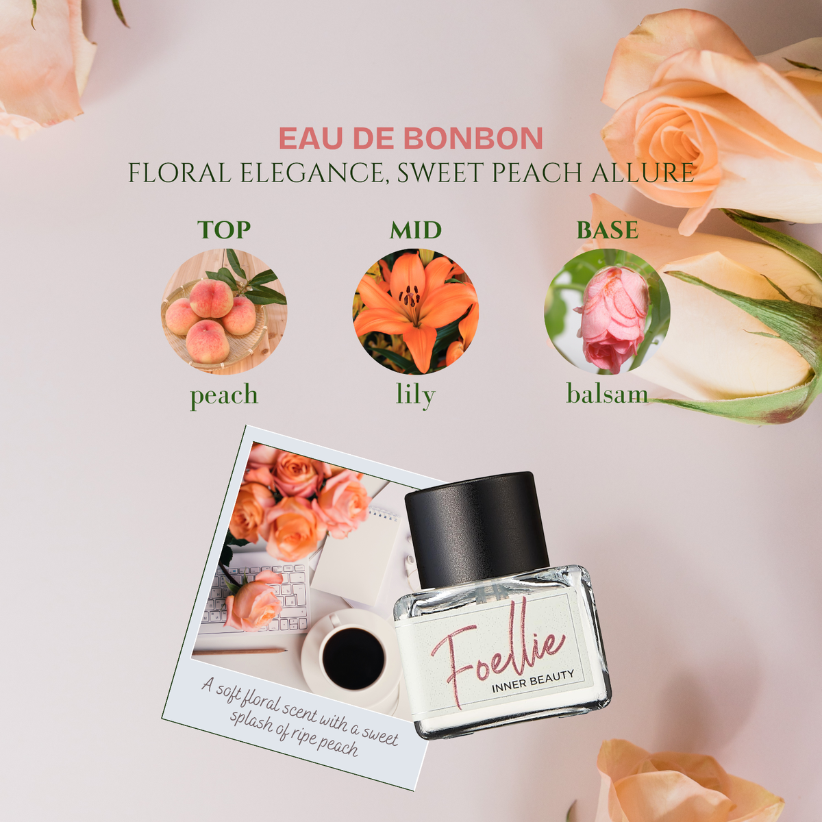 Foellie Eau de Bonbon Inner Perfume (Sweet Peach) 5ml