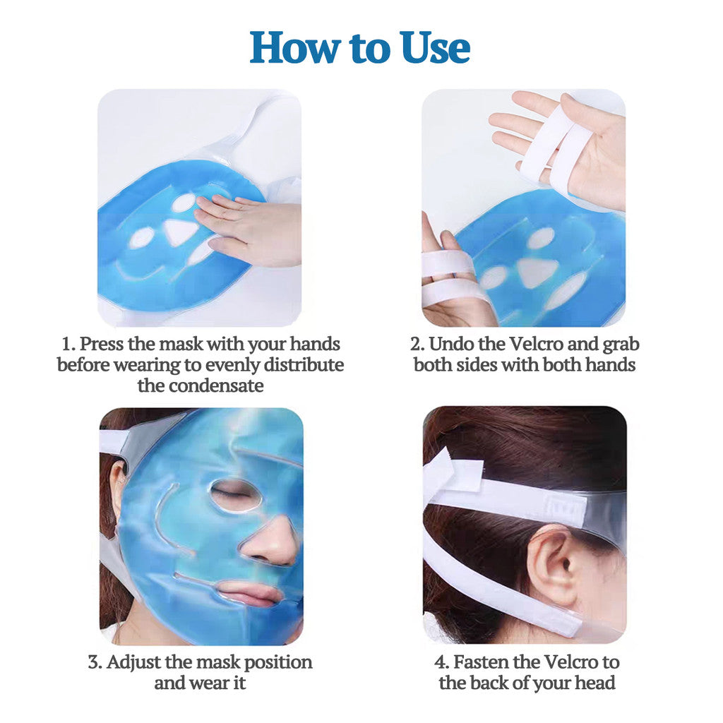 Revitalizing Ice Face Mask: Reusable Hot & Cold Compress for Puffiness, Dark Circles & Migraine Relief