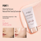 D'Alba UV Essence Waterfull Tone-up Sun Cream (PINK) SPF50+ PA++++ 50ml