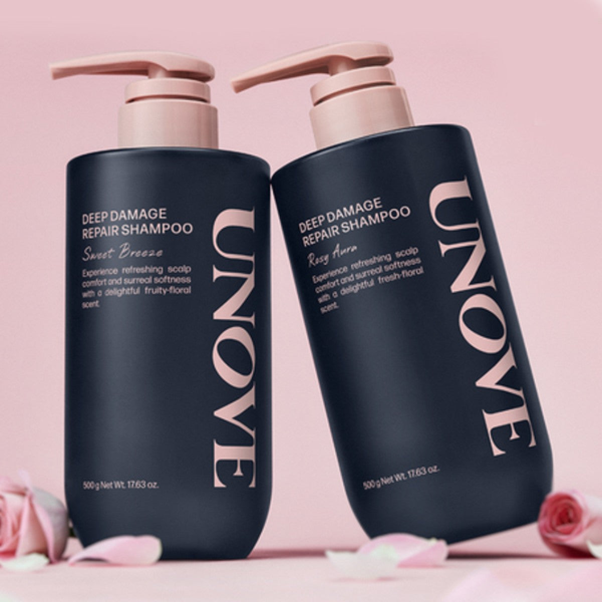 UNOVE Deep Damage Repair Shampoo Set (Rosy Aura 500g+ Sweet Breeze 500g)