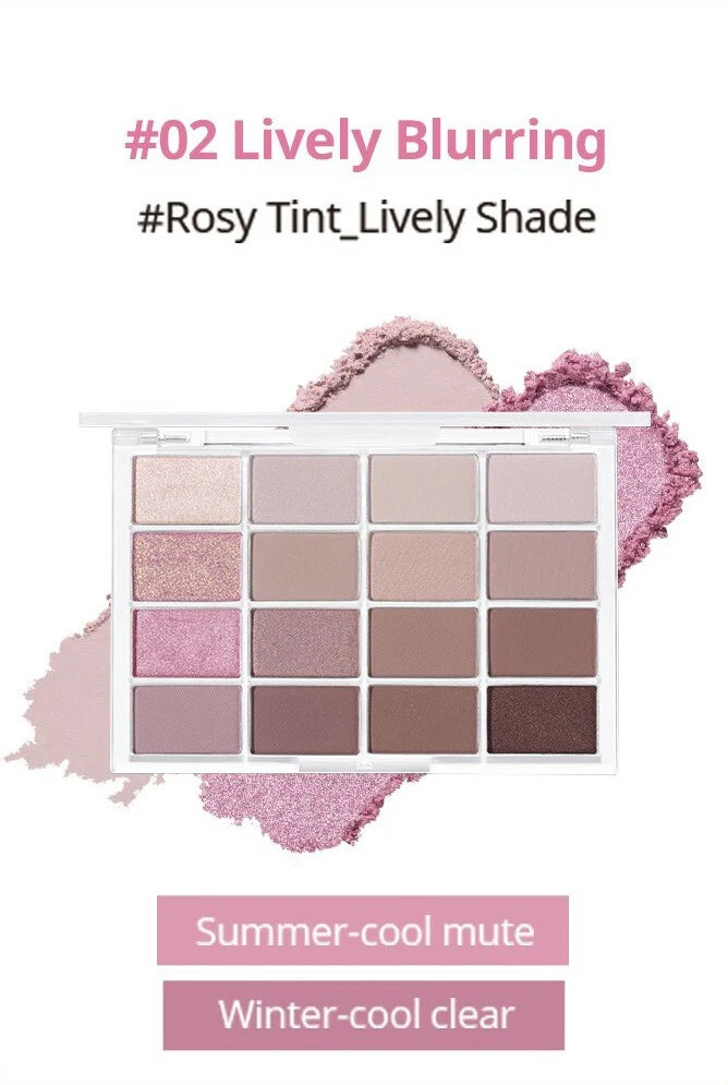 Wakemake Soft Blurring Eye Palette With 16 Colors (#02 Lively Blurring) 14g