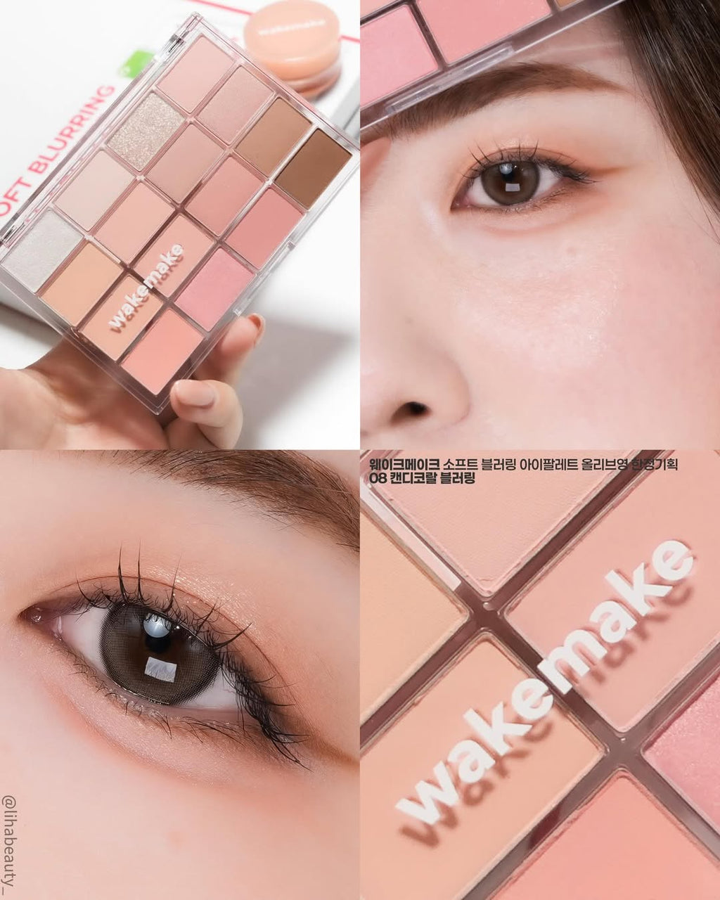Wakemake Soft Blurring Eye Palette With 16 Colors (#08 Candy Coral) 14g