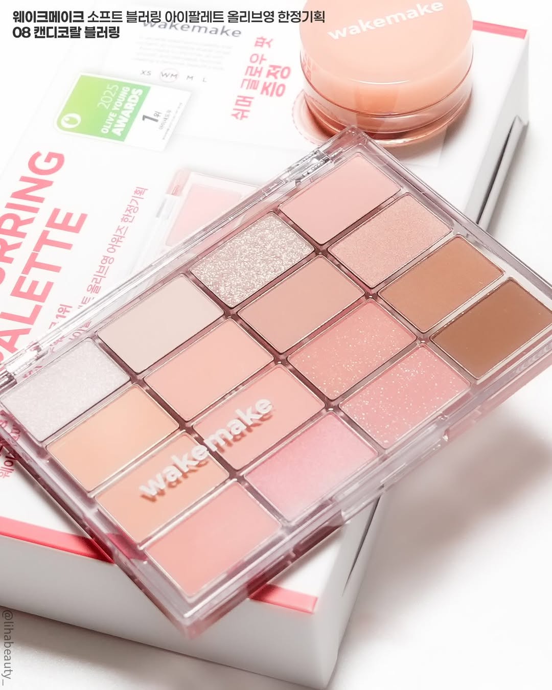 Wakemake Soft Blurring Eye Palette With 16 Colors (#08 Candy Coral) 14g