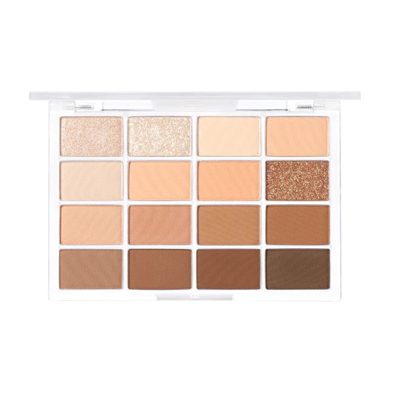Wakemake Soft Blurring Eye Palette With 16 Colors (#14 Caramel Blurring) 14g