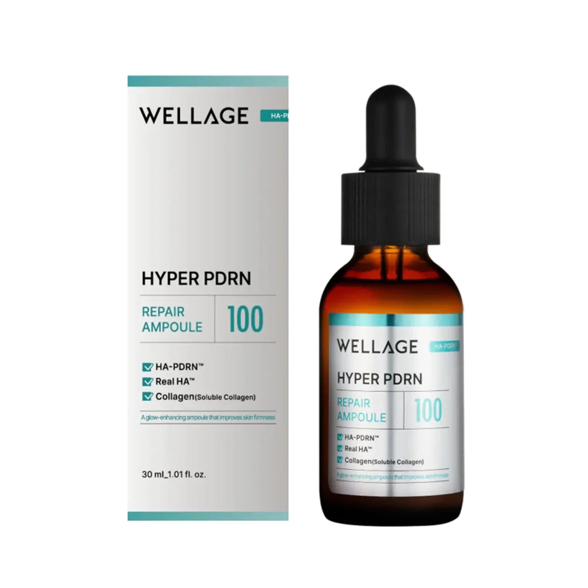 Wellage Hyper PDRN Repair Ampoule (HA-PDRN & Real HA & Collagen) 30ml
