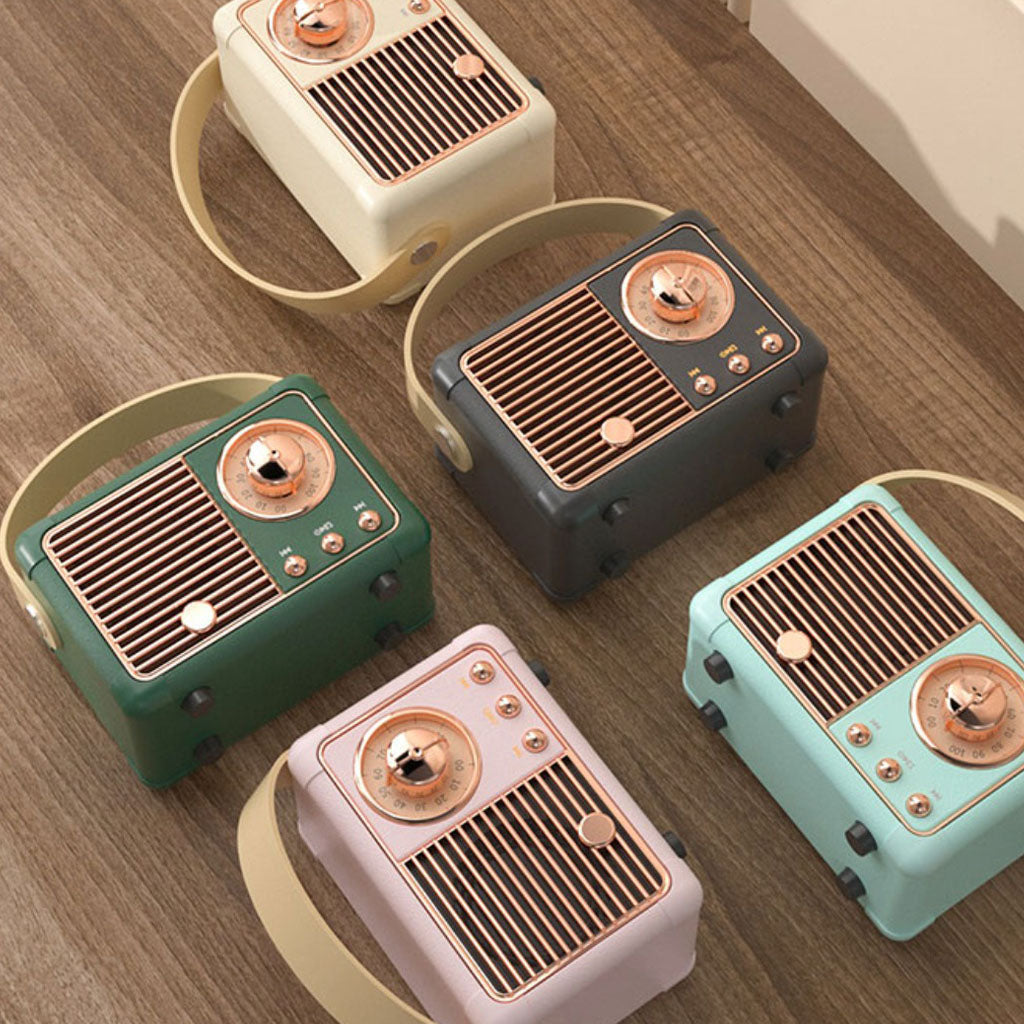 精緻質感 復古藍牙音響 (莫蘭迪粉)