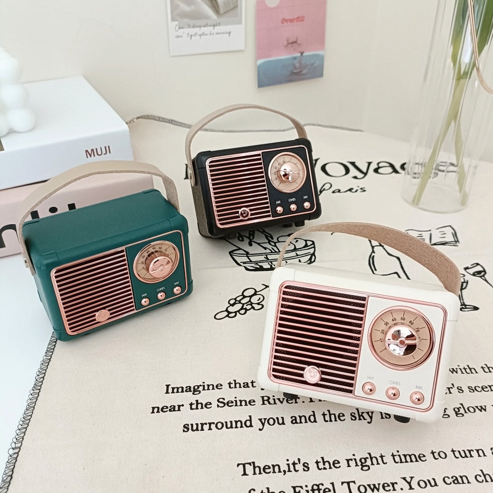 精緻質感 復古藍牙音響 (莫蘭迪粉)